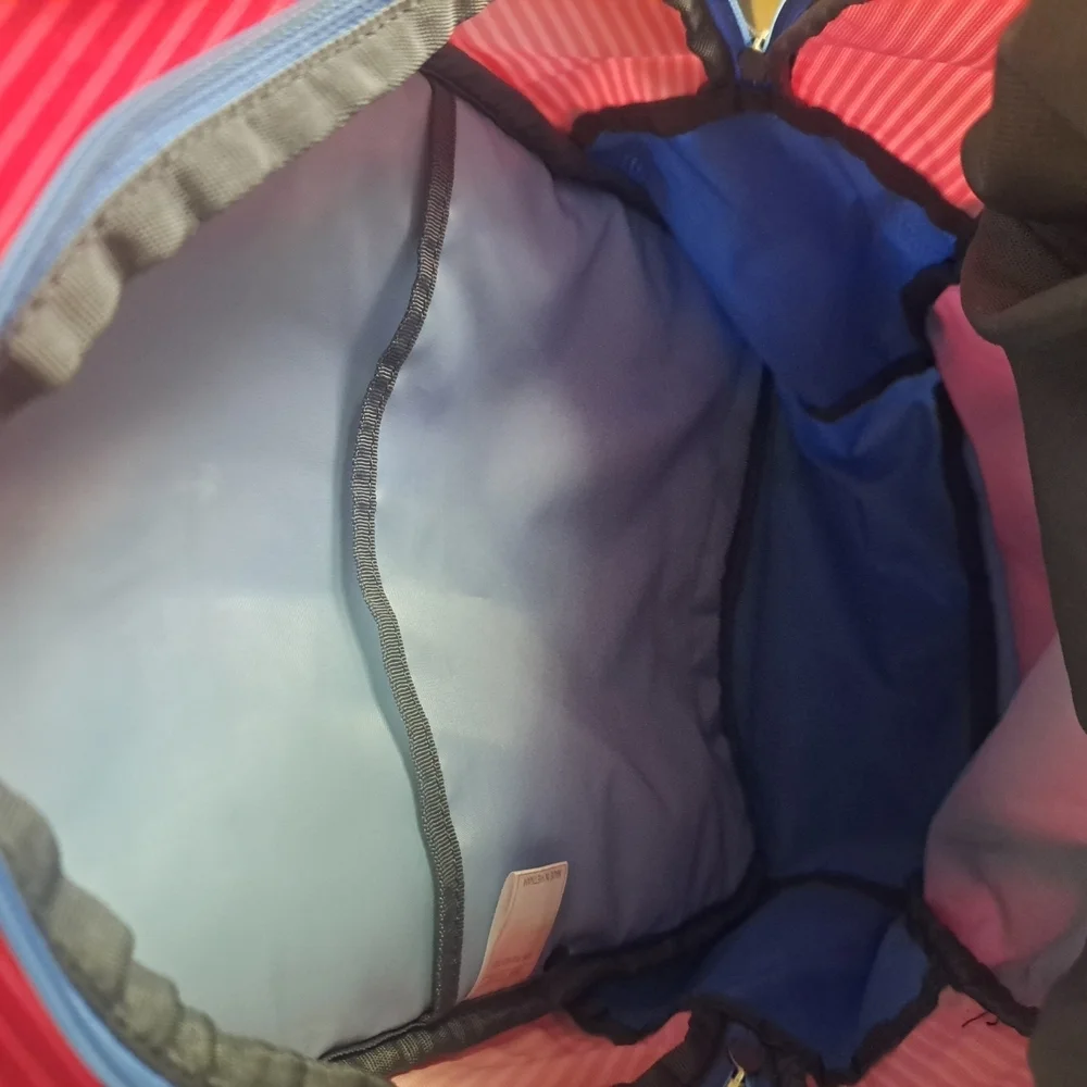 Adidas Pink & Blue Striped Backpack